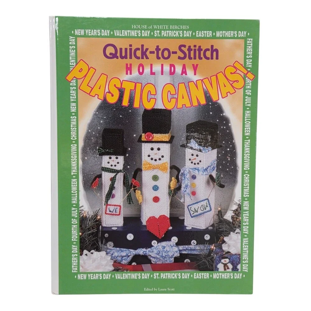 Quick to Stitch Holiday Craft Book Plastic Canvas Needlework Patterns Vintage